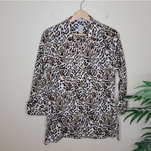 Chico&#39;s | Leopard Print Popover Top, Chico&#39;s size 1 Medium 8 - £19.33 GBP