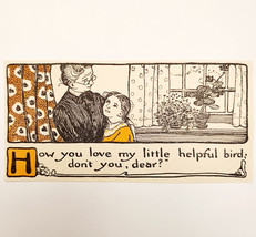 1913 Jane Boyer Art Illustration Print Mary Frances Thimble People Birds... - $19.99
