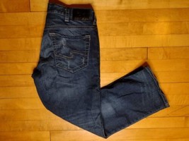 Silver Jeans Mens Gordie Dark Wash Thick Stitch Y2K Loose Bootcut Size 3... - $29.99