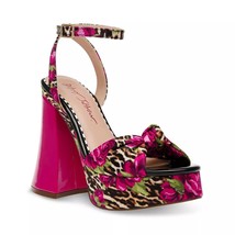 Betsey Johnson Women Ankle Strap Platform Sandal Brylie Size US 11 Pink Leopard - £53.73 GBP