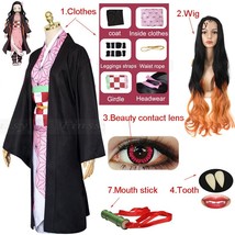    Kamado Nezuko Full Cosplay Including Shoes Wig Tooth Mouth Stick Adul... - £101.01 GBP