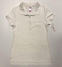 NWT No Boundaries Juniors Short Sleeve Arctic White Polo Shirt Top size ... - $11.30