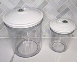 Food Saver Snail Vacuum Canisters Container Lot of 2 KY-135 &amp; KY-114 W/ ... - $33.61