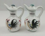 Vintage Pitcher Rooster Paprika And Cinnamon Salt &amp; Pepper Shakers Made ... - $12.60