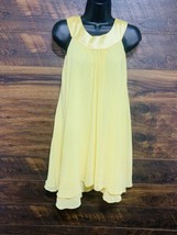 Kids Dream Yellow Dress Girls Size 13 Golden Flowy Party Dance Lined - £9.75 GBP
