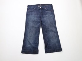 7 For All Mankind Womens Size 27 Crop Dojo Flared Wide Leg Capris Pants Jeans - £39.52 GBP
