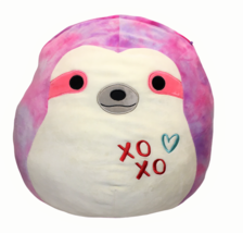 RARE Squishmallow Valentine Tye Dye Sharie Sloth Plush Stuffed Animal Pillow 16&quot; - £59.25 GBP