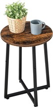 Rustic Brown Bf95Bz01 Hoobro Round Side Table, Round Accent End Table, Office. - £35.37 GBP