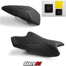 Kawasaki ZX6R Seat Covers with Gel 2019-2023 Black Green Luimoto Tec-Grip Suede - £322.54 GBP
