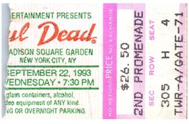 Grateful Morti Mail Away Ticket Stub Settembre 22 1993 Madison Quadrato Da Ny - £43.43 GBP