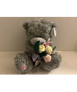 Me To You A Grey Bear With A Blue Nose 8&quot; Plush With Flowers - £19.77 GBP
