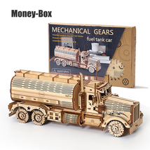 DIY 3D Wooden Puzzles Money Box Piggy Bank Fuel Truck Model Building Blo... - £39.11 GBP