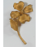 Vintage Signed 1/20 12Kt GF Flower Brooch 2.7/8&quot; x 1.3/8&quot; - $116.75 CAD