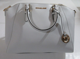 Michael Kors Ciara Large Top Zip Saffiano Leather Satchel Handbag Optic ... - $109.99