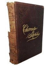 1890 Leather Bound Gold Book Character Sketches Morality George Lofton Antique - $154.54