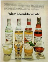 1972 Bacardi Rum Vintage Print Ad Which Bacardi For What The Mixable Rum - $14.45