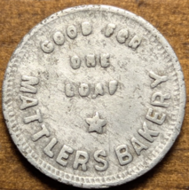 1910 Berlin, New Jersey NJ Mattlers Bakery Good For One Loaf 5 Trade Token - $23.21