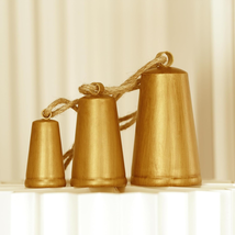 Gold Bells,Vuskly Christmas Bells Set of 3 Vintage Bells with Jute Rope Rustic B - £23.44 GBP