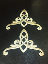 Silver Crown Celtic Knot Patch Trinity Braid Embroidered Iron On Dress Lot 2 Pcs - £24.29 GBP