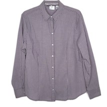 Riders By Lee Size L Womens Shirt Long Sleeve Button Up Collared Purple Check - £10.20 GBP