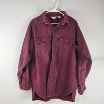 Vtg Cabela&#39;s Outdoor Hunting Long Sleeve Shirt Made In USA Maroon - £13.15 GBP