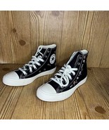 Converse CTAS HI high top sneakers in black embroidered flowers womens 7... - $165.00