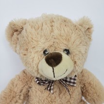 Kellytoy Brown Teddy Bear Plush Plaid Bow Tie - £12.36 GBP