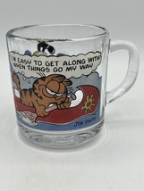 Garfield Jim Davis McDonalds 1978 Coffee Mug Cup Clear Glass Vintage AS IS - £5.35 GBP