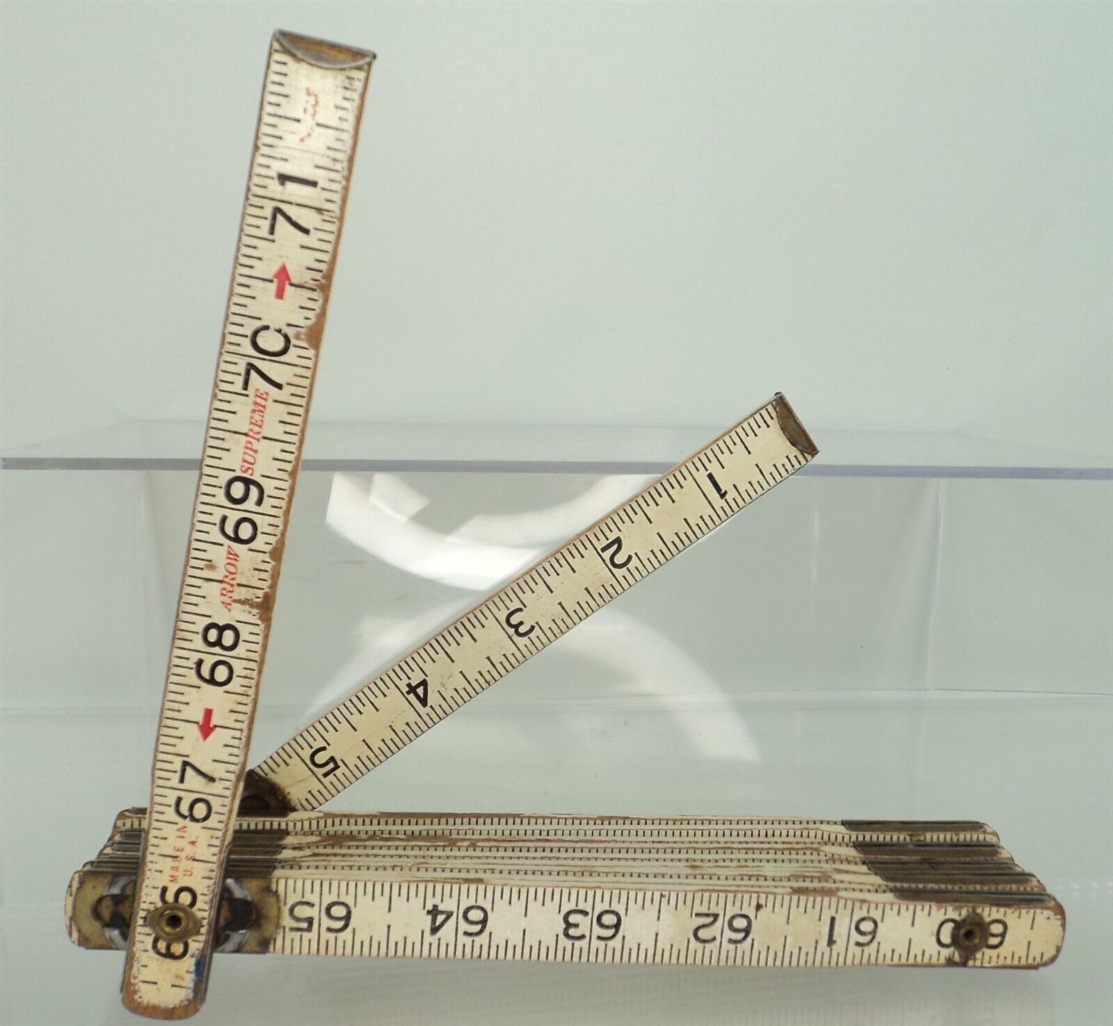 Vintage Arrow Supreme Folding Ruler - 72&quot; - Tight Joints - $4.99