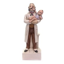 Vintage Porcelain Bisque Decanter Doctor With Baby Shaped Head Stopper 9.5&quot; H. - £23.71 GBP