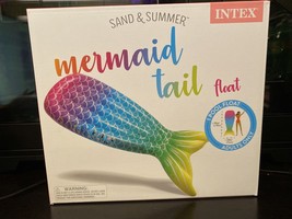 Intex Inflatable Mermaid Tail Swimming Pool Float Adult Only Rainbow 70&quot; Raft - £35.55 GBP