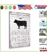 Funny Vintage Butcher Cuts Metal Tin Sign - Perfect Wall Art for Kitchens - $31.87 CAD