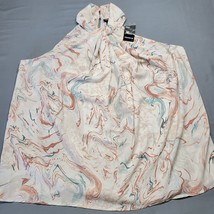 Torrid Shirt Women Size L Tan Preppy Marble Print Halter Neck Sleeveless Sheer  - £18.50 GBP