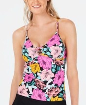 MSRP $30 Hula Honey Floral Printed Molded Cup Tankini Top Swimsuit Size S - £9.19 GBP