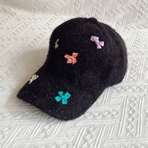 Love Color Bow Fall Winter Women&#39;s Hat  Plush Warm Baseball Cap - £12.99 GBP