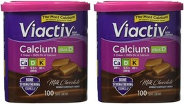 Viactiv Calcium Supplement Soft Chews, Milk Chocolate, 100-Count (Pack of 2) - £59.94 GBP