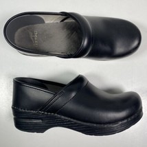 Dansko Womens Sz 39 US 8.5-9 Black Leather Clogs Nursing Shoes - £27.12 GBP