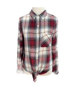 Altard State Womens Button Up Shirt Red Plaid Flannel Long Sleeve Pocket... - £10.13 GBP