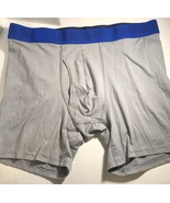 Under Armour Fitted Lg Underwear Boxerjocks Grey with/Blue Band - $20.29