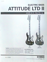 Yamaha Attitude LTD II Electric Bass Guitar Service Manual &amp; Parts List Booklet. - £9.34 GBP