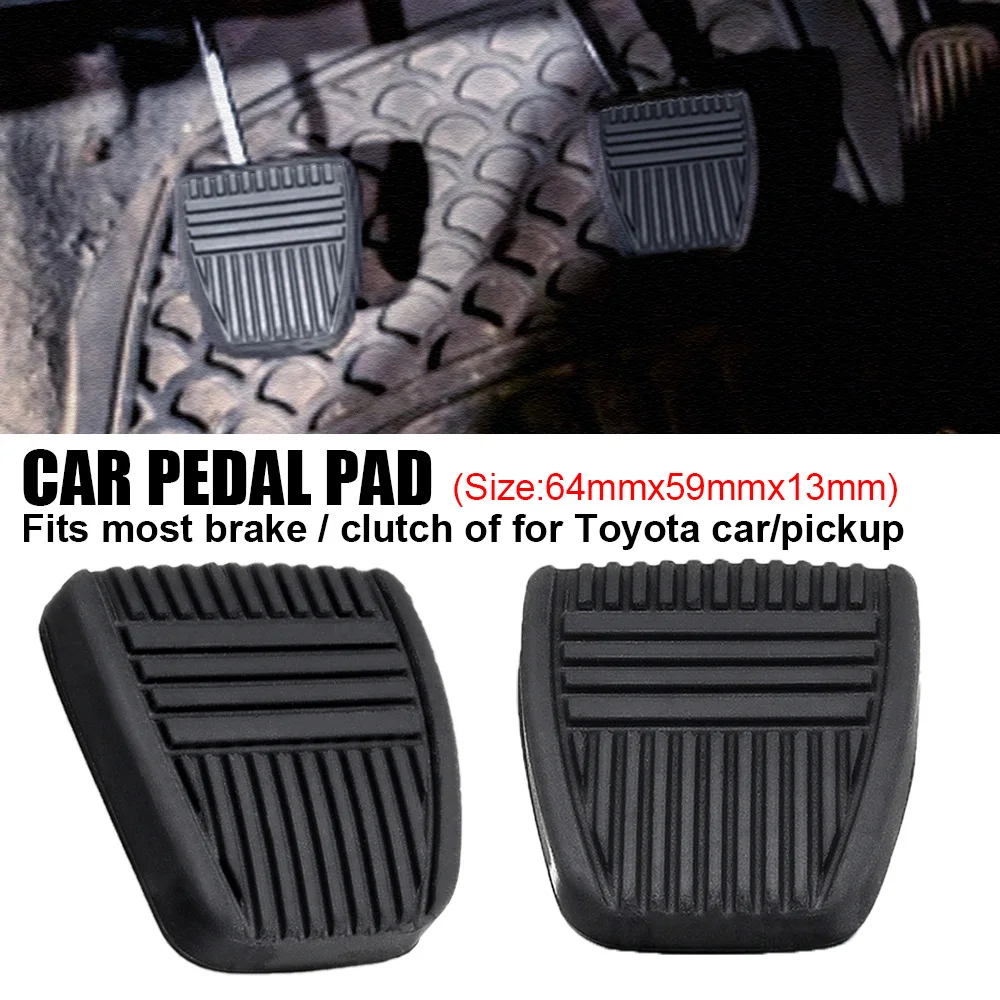 2X Black Brake Clutch Pedal Pad Rubber Cover Trans Vehicles For - $11.77