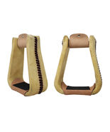Horse Saddle 5" Wide Western Rawhide Covered Saddle Stirrups Tack 51217TN - $59.39