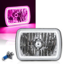 7X6&quot; Pink SMD LED Halo Angel Eye Clear Headlight 55/60W Halogen Light Bulb EACH - £63.92 GBP