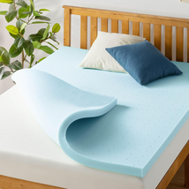 1.5 Inch Ventilated Memory Foam Mattress Topper Cooling Gel Infused Pain Relief - £34.44 GBP+