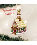 Gingerbread Church Old World Christmas Blown Glass Collectible Holiday Ornament - £24.03 GBP