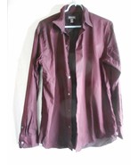 Van Heusen Cotton blend Purple Black Striped Dress Shirt Size M 15 - 15 ... - $39.98