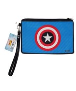 Marvel Captain America Logo 8in x 5in Zip Detachable Wrist Strap Clutch ... - £10.13 GBP