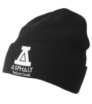 Asphalt Yacht Club Mens Black Solid Triangle Cuff Fold Skate Beanie Winter Hat - £11.80 GBP