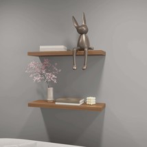 Mahogany Floating Shelves - Set of 2 Wall-Mounted Wood Display - $74.99