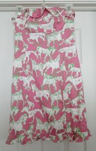 Lilly Pulitzer Strapless Ruffled Dress HORSES Bow Back 100% Cotton Size 0 - £35.81 GBP